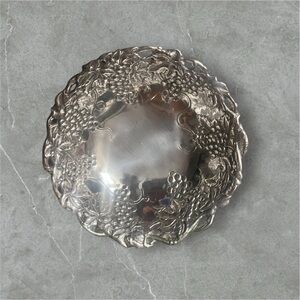 Arthur Court Silver Decorative Plate with Grape Design